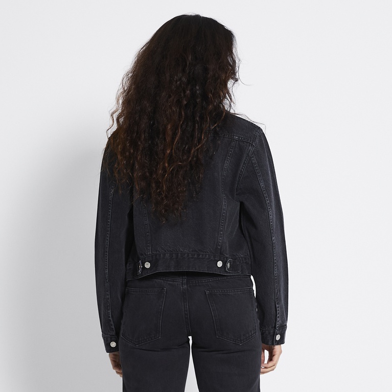 Cropped denim jacket "Own" Black Used